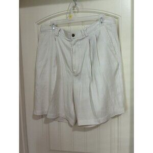 Caribbean Men's Size 36 100% Silk Cream Shorts Relax Pleated Tropical
